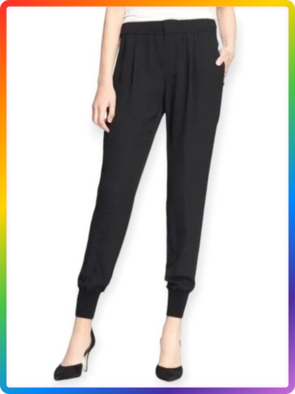 Vince Silk Jogger Pant Size M Black Luxury Lounge Elastic Waist Relaxed Trousers